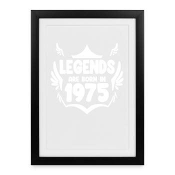 1975 - Né 1975 - Année de naissance 1975 - Affiche encadrée (27 × 37 cm) - noir - Devant