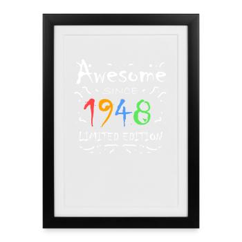 1948 - Born 1948 - Year of birth 1948 - Framed poster (27 × 37 cm) - black - Front