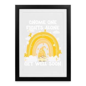 Gnome One Fights Alone Sarcoma Cancer - Framed poster (27 × 37 cm) - black - Front
