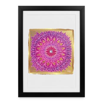 BlumenMandala HerzEnergie - Sonja Ariel von Staden - Affiche encadrée (27 × 37 cm) - noir - Devant