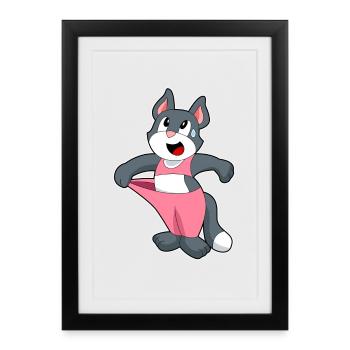 Gymnastique d’entraînement pour chats Fitness - Affiche encadrée (27 × 37 cm) - noir - Devant