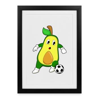 Avocado Football Football Soccer - Affiche encadrée (27 × 37 cm) - noir - Devant