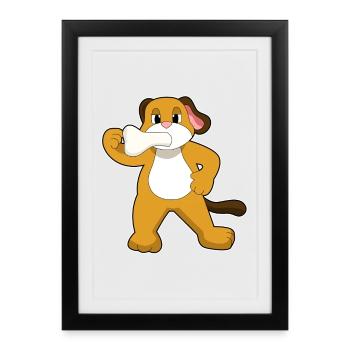 Os de chien - Affiche encadrée (27 × 37 cm) - noir - Devant