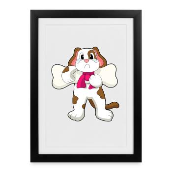Os de chien - Affiche encadrée (27 × 37 cm) - noir - Devant