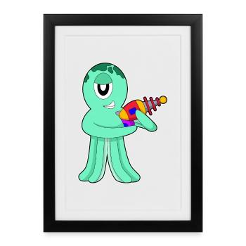 Extraterrestre pieuvre - Affiche encadrée (27 × 37 cm) - noir - Devant