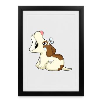 Os de chien - Affiche encadrée (27 × 37 cm) - noir - Devant