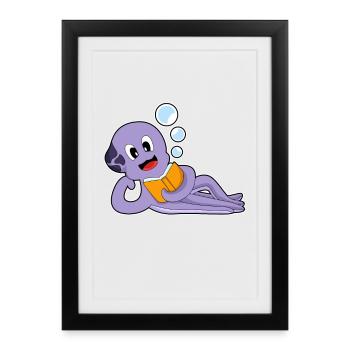 Livre Octopus - Affiche encadrée (27 × 37 cm) - noir - Devant