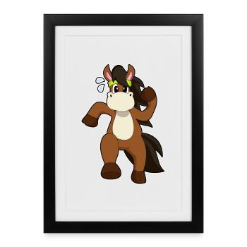 Courses hippiques - Affiche encadrée (27 × 37 cm) - noir - Devant