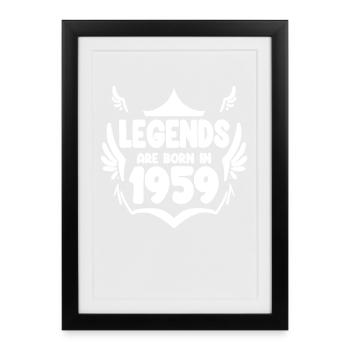 1959 - Né 1959 - Année de construction 1959 Cadeau - Affiche encadrée (27 × 37 cm) - noir - Devant