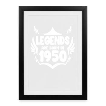 1950 - Né 1950 - Année de construction 1950 Cadeau - Affiche encadrée (27 × 37 cm) - noir - Devant