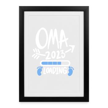 Oma 2023 - Werdende Oma 2023 - Gerahmtes Poster (27 × 37 cm) - Schwarz - Vorne