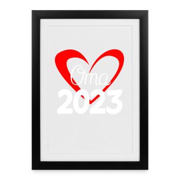 Oma 2023 - Werdende Oma 2023 - Gerahmtes Poster (27 × 37 cm) - Schwarz - Vorne