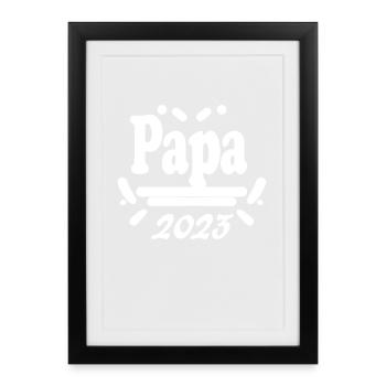 Papa 2023 - Vater 2023 - Gerahmtes Poster (27 × 37 cm) - Schwarz - Vorne