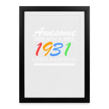 1931 - Born 1931 - Fantastic since 1931 - Framed poster (27 × 37 cm) - black - Front