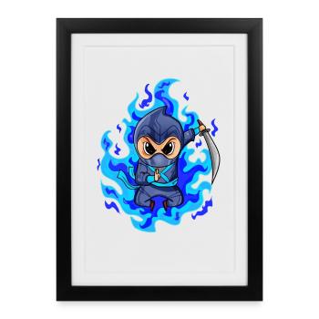 Ninja - Affiche encadrée (27 × 37 cm) - noir - Devant