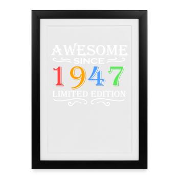 1947 - Born 1947 - Fantastic since 1947 - Framed poster (27 × 37 cm) - black - Front