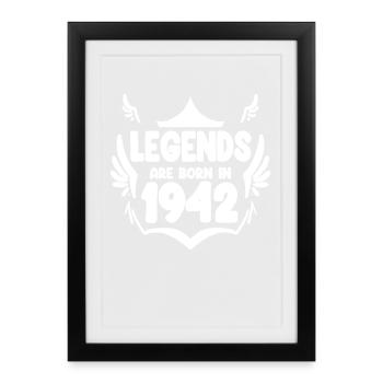 1942 - Né 1942 - Année de construction 1942 Cadeau - Affiche encadrée (27 × 37 cm) - noir - Devant