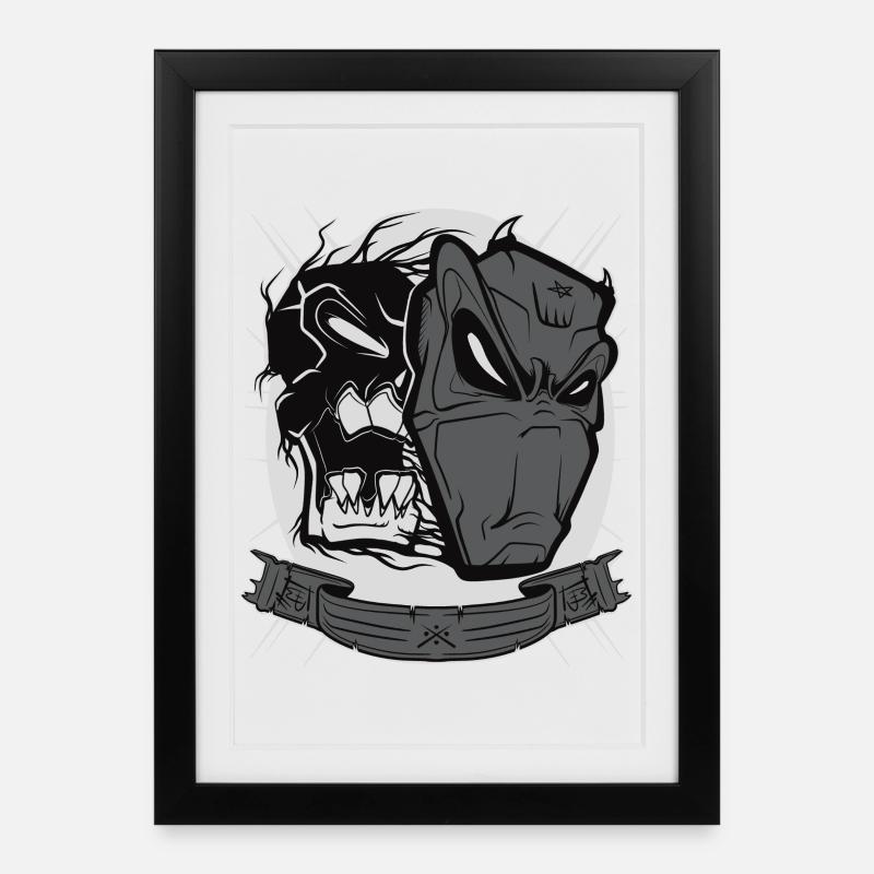 Devil mask - Gerahmtes Poster (27 × 37 cm) - Schwarz