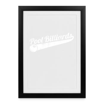 Billard piscine - Affiche encadrée (27 × 37 cm) - noir - Devant