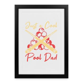 Papa Billard - Affiche encadrée (27 × 37 cm) - noir - Devant