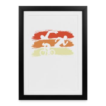Épreuve de triathlète - Affiche encadrée (27 × 37 cm) - noir - Devant