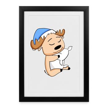 Elk - Framed poster (27 × 37 cm) - black - Front