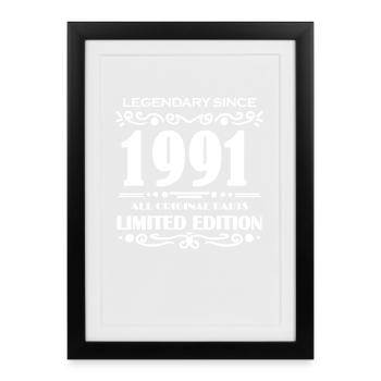 1991 - Year of construction 1991 - Born 1991 - Framed poster (27 × 37 cm) - black - Front