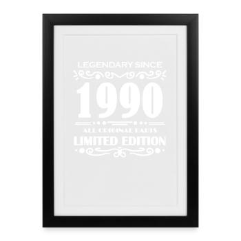 1990 - Year of construction 1990 - Born 1990 - Framed poster (27 × 37 cm) - black - Front