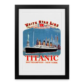 TITANIC création Louis RUNEMBERG © Adagp - Affiche encadrée (27 × 37 cm) - noir - Devant