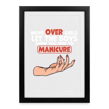 Place Da Girl Funny Manucure - Affiche encadrée (27 × 37 cm) - noir - Devant