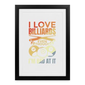 Funny billiard joke - Framed poster (27 × 37 cm) - black - Front