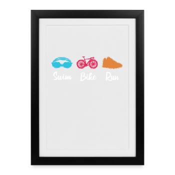 Triathlete - Framed poster (27 × 37 cm) - black - Front