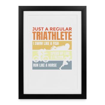 Mauvais triathlète - Affiche encadrée (27 × 37 cm) - noir - Devant