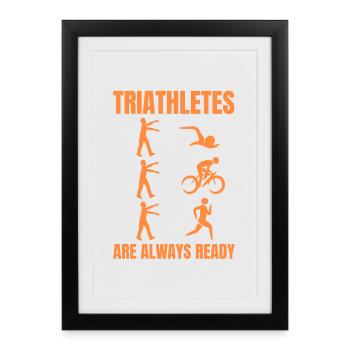 Triathlon amusant - Affiche encadrée (27 × 37 cm) - noir - Devant