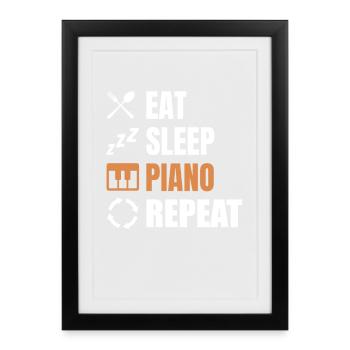 Routine de pianiste - Affiche encadrée (27 × 37 cm) - noir - Devant