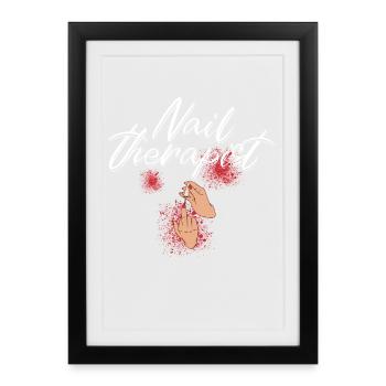 Thérapeute des ongles Drôle de nail - Affiche encadrée (27 × 37 cm) - noir - Devant