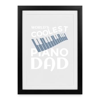 Pianiste Papa - Affiche encadrée (27 × 37 cm) - noir - Devant