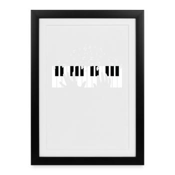 Touches de piano - Affiche encadrée (27 × 37 cm) - noir - Devant