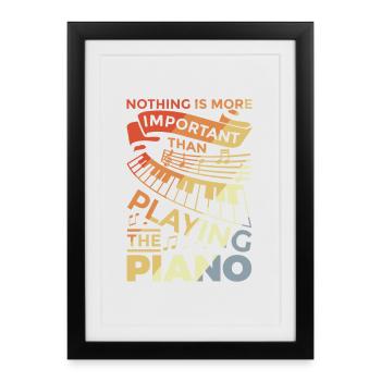 Dire de piano motivant - Affiche encadrée (27 × 37 cm) - noir - Devant