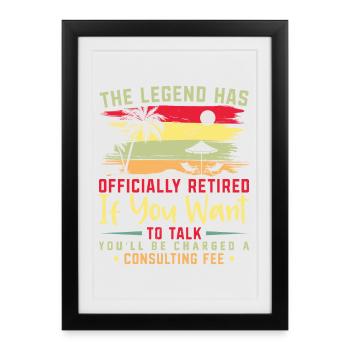 La légende est officiellement retirée - Affiche encadrée (27 × 37 cm) - noir - Devant