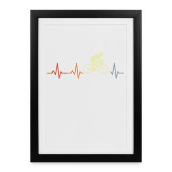 Battements de cœur de cycliste - Affiche encadrée (27 × 37 cm) - noir - Devant