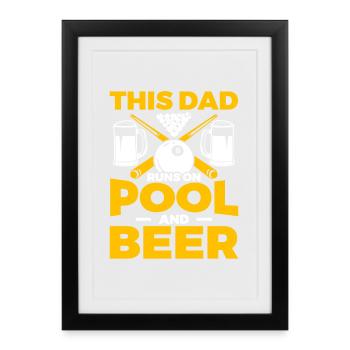 Papa Billard - Affiche encadrée (27 × 37 cm) - noir - Devant