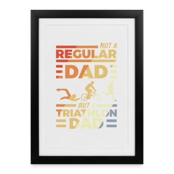 Triathlon Papa - Affiche encadrée (27 × 37 cm) - noir - Devant