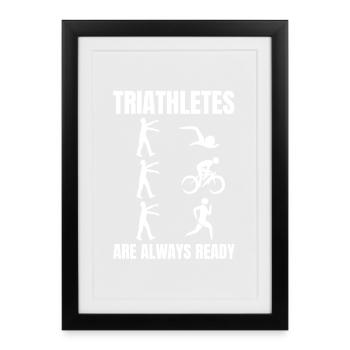 Blague de triathlète - Affiche encadrée (27 × 37 cm) - noir - Devant