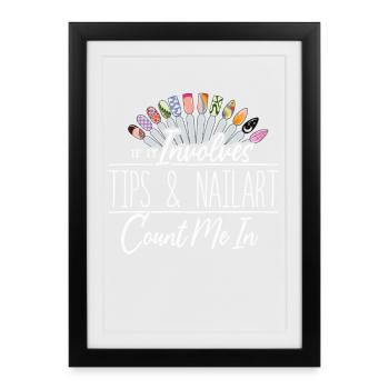 S’il s’agit de conseils et de nail art nail designer - Affiche encadrée (27 × 37 cm) - noir - Devant