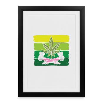 Cannabis - Gerahmtes Poster (27 × 37 cm) - Schwarz - Vorne