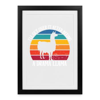 Drame Lama Je vais m’en remettre Alpaga - Affiche encadrée (27 × 37 cm) - noir - Devant