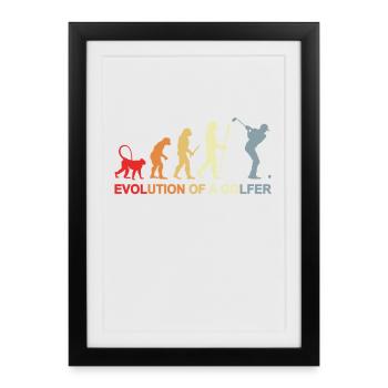 Évolution du golfeur - Affiche encadrée (27 × 37 cm) - noir - Devant