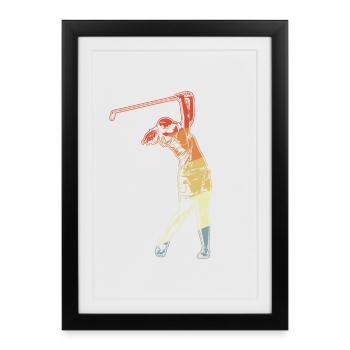 Golfeur - Affiche encadrée (27 × 37 cm) - noir - Devant