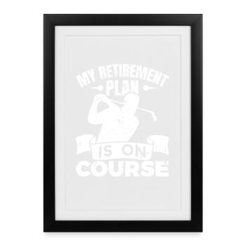 Retraite des golfeurs - Affiche encadrée (27 × 37 cm) - noir - Devant